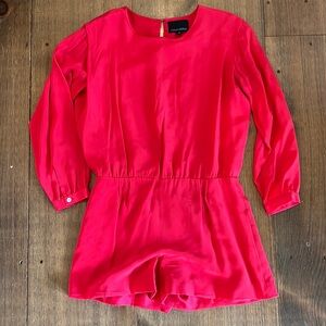 Cynthia Rowley Red Silk Romper - Size S